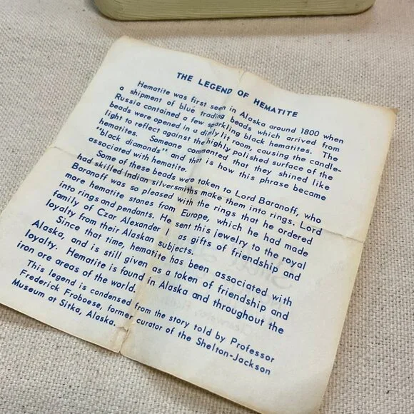 1950s Black Hematite Sterling Silver Jewelry Set – by Zeidell’s – Boxed - Picture 6 of 10